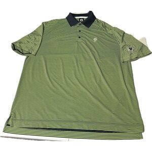Footjoy Green Striped Golf Polo Shirt Men's 2XL League Of The Iroquois CWC 1899